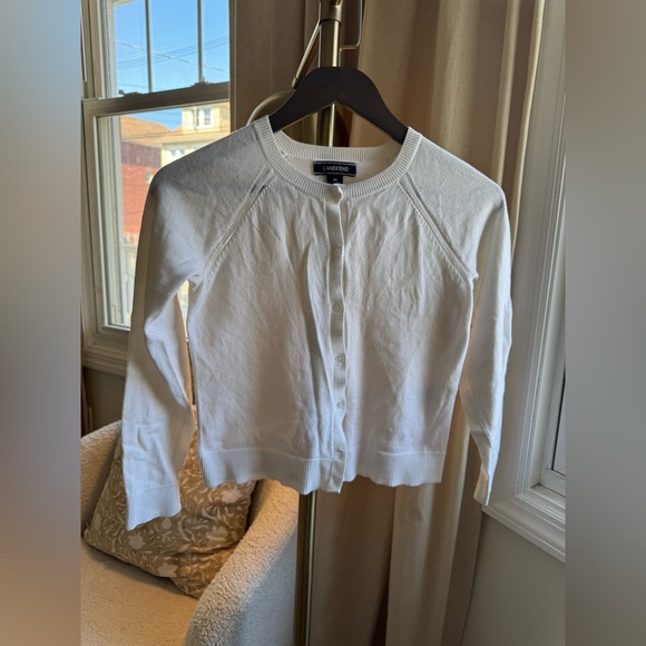 Lands' End Sweaters - Lands' End White Button-Up Cardigan
